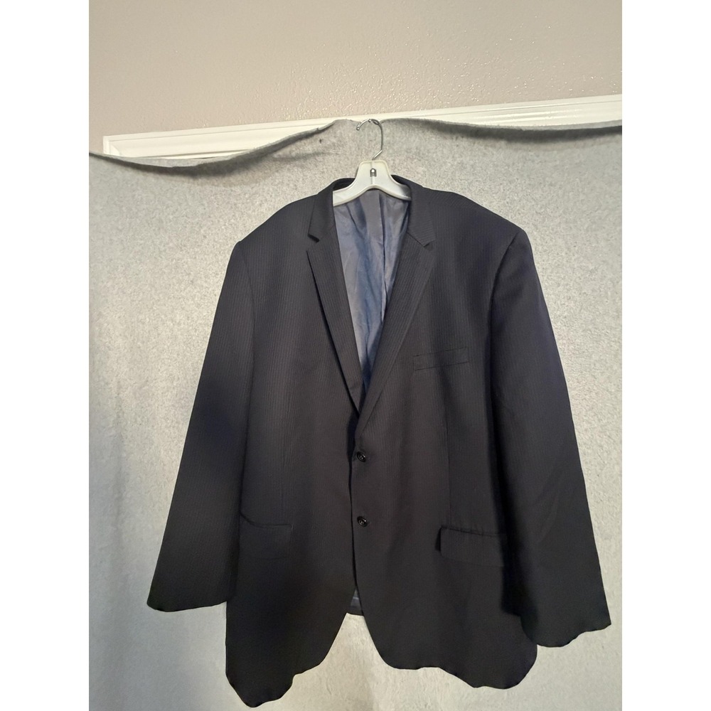 Michael Kors Suit Jacket Mens 56L Blue Wool Stripe Big Tall Business Formal